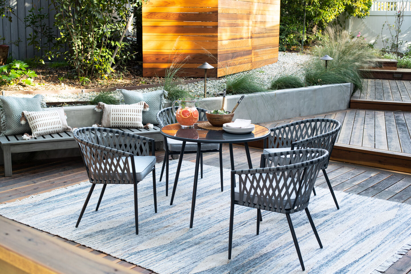 Ashley Palm Bliss 5-Piece Dining Set in Contemporary Patio